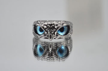 Beautiful Blue Eagle Eye  Enamel  Ring